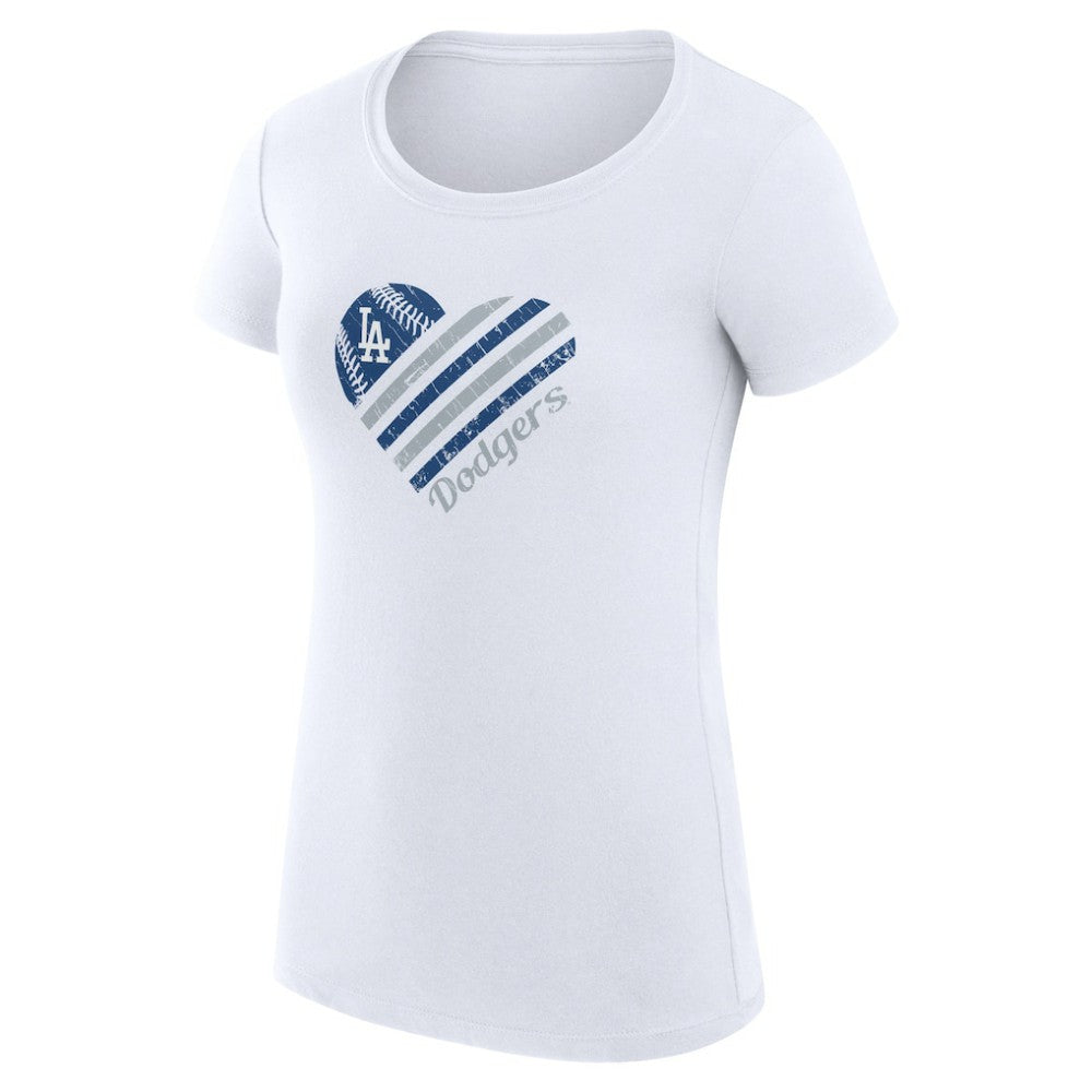 Los Angeles Dodgers G-III 4Her by Carl Banks Women's Super-Slim Fit Lightweight Heart Graphic T-Shirt Discount