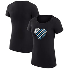 Miami Marlins G-III 4Her by Carl Banks Women's Super-Slim Fit Lightweight Heart Graphic T-Shirt Sale