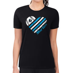 Miami Marlins G-III 4Her by Carl Banks Women's Super-Slim Fit Lightweight Heart Graphic T-Shirt Sale