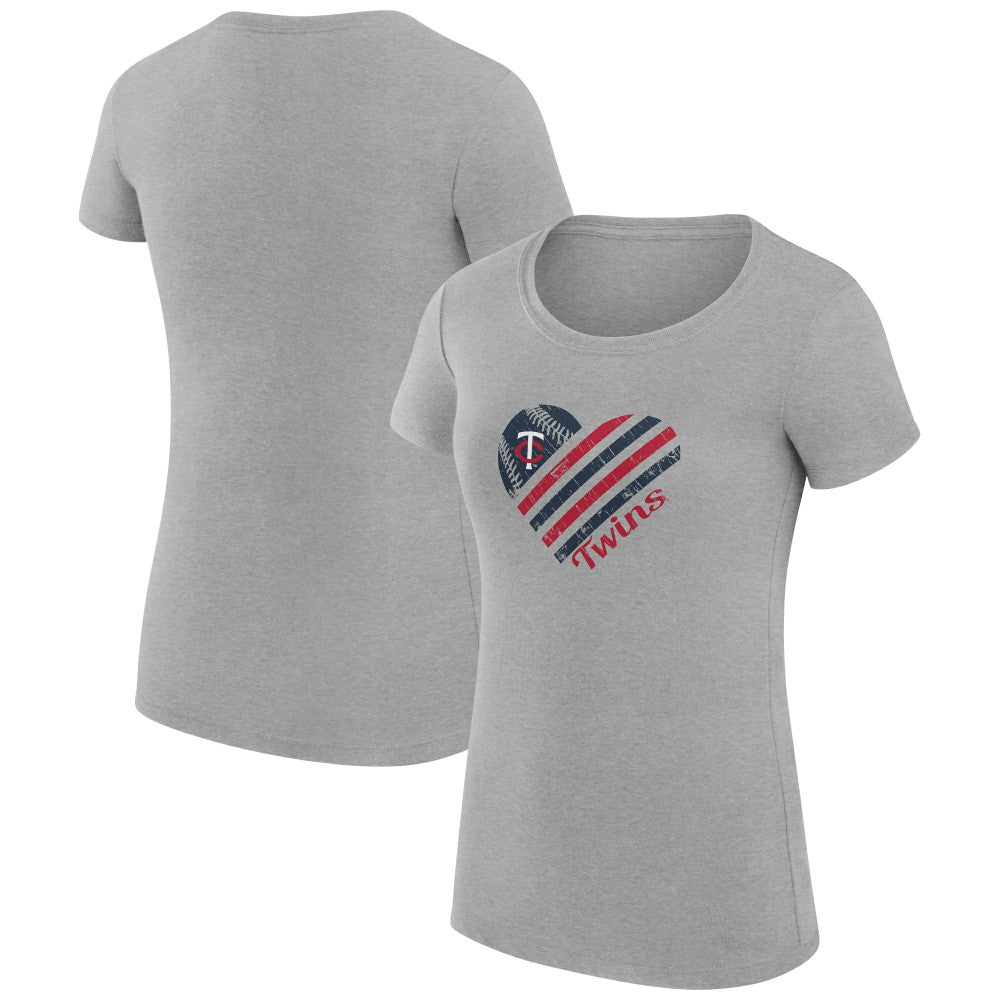 Minnesota Twins G-III 4Her by Carl Banks Women's Super-Slim Fit Lightweight Heart Graphic T-Shirt Outlet