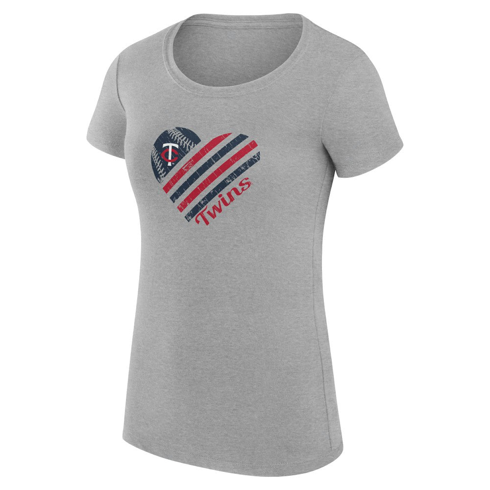Minnesota Twins G-III 4Her by Carl Banks Women's Super-Slim Fit Lightweight Heart Graphic T-Shirt Outlet