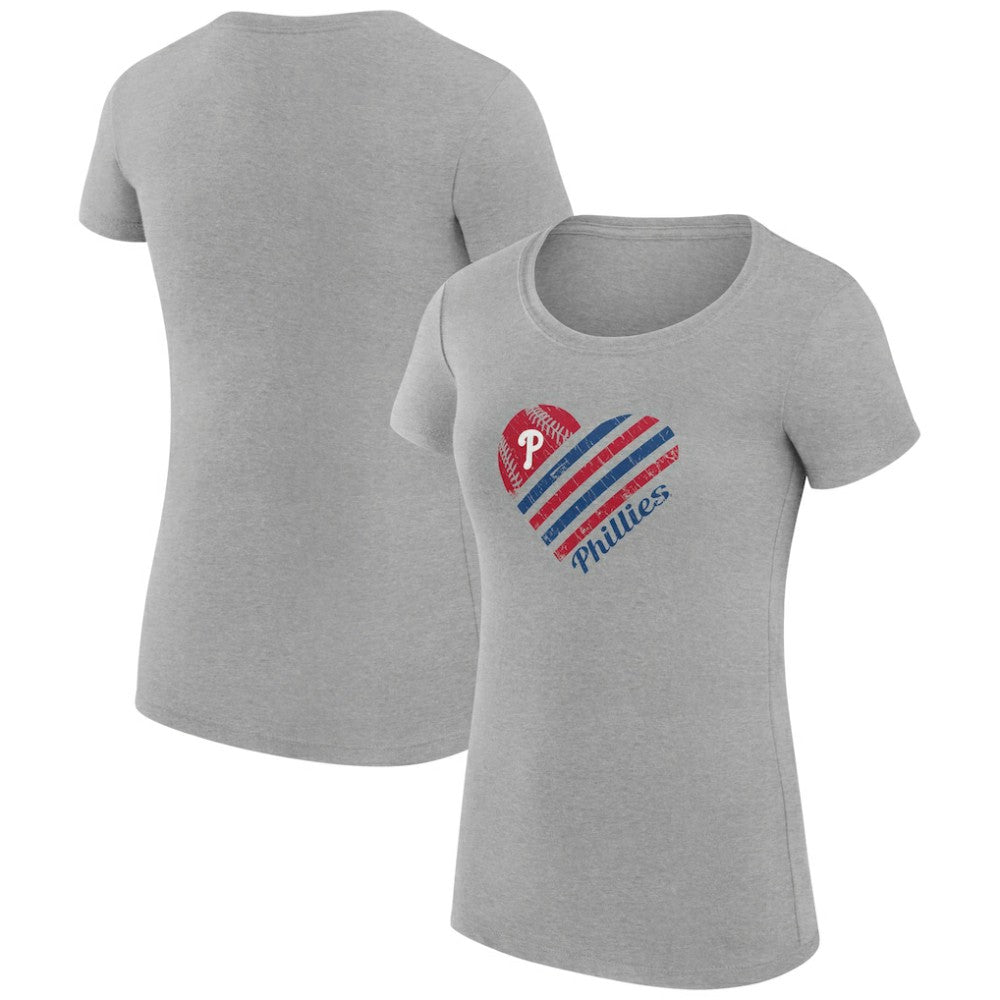 Philadelphia Phillies G-III 4Her by Carl Banks Women's Super-Slim Fit Lightweight Heart Graphic T-Shirt Outlet