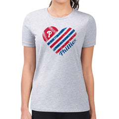 Philadelphia Phillies G-III 4Her by Carl Banks Women's Super-Slim Fit Lightweight Heart Graphic T-Shirt Outlet