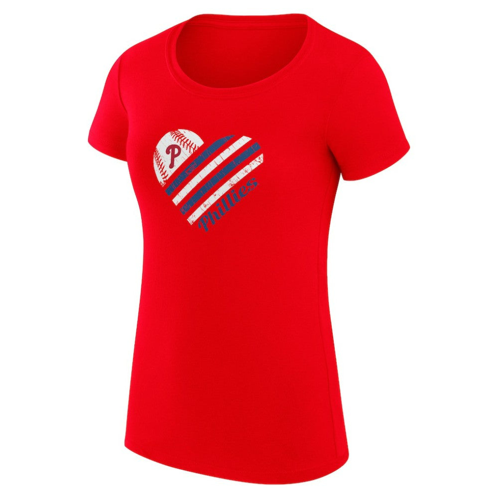 Philadelphia Phillies G-III 4Her by Carl Banks Women's Super-Slim Fit Lightweight Heart Graphic T-Shirt Sale