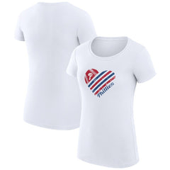 Philadelphia Phillies G-III 4Her by Carl Banks Women's Super-Slim Fit Lightweight Heart Graphic T-Shirt for sale