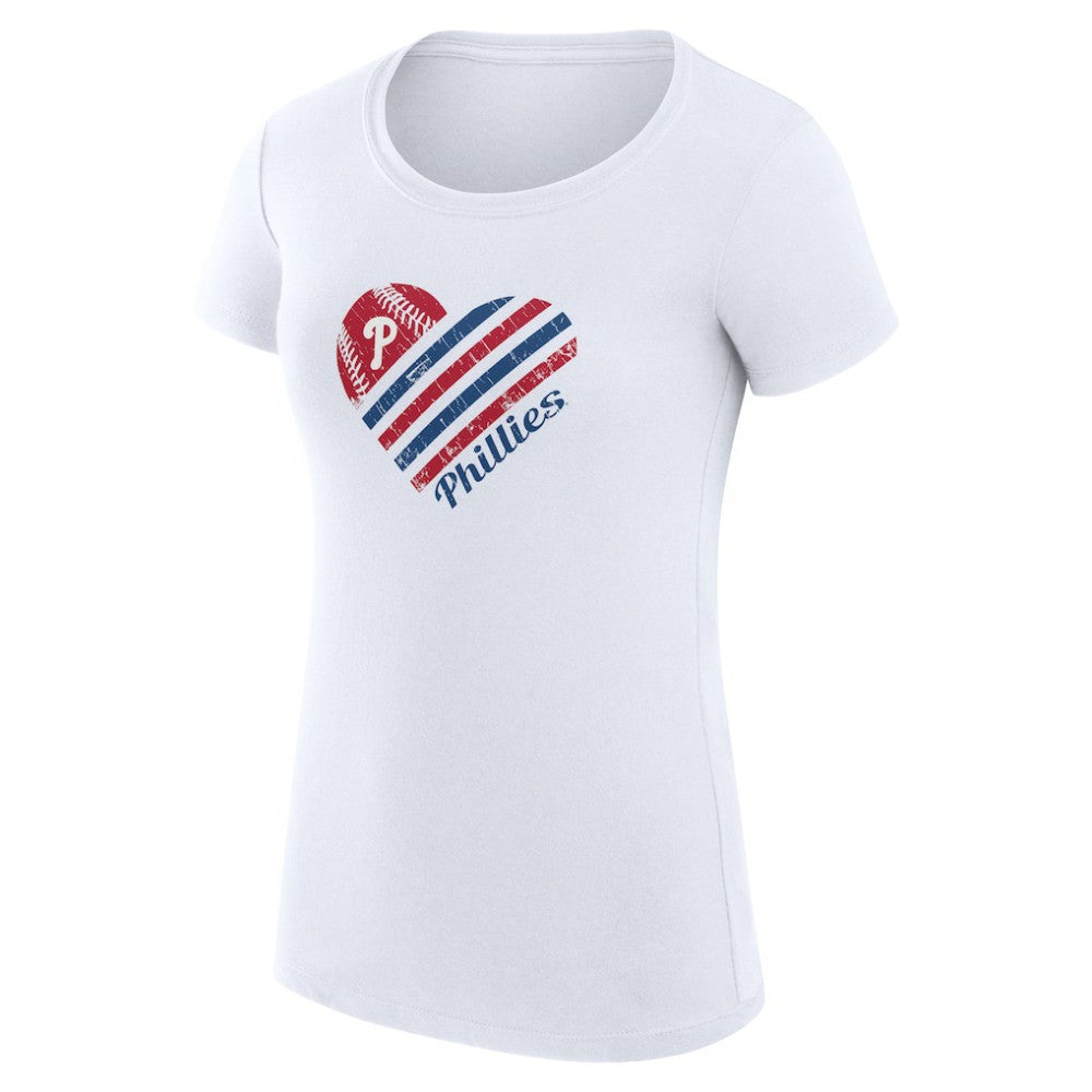Philadelphia Phillies G-III 4Her by Carl Banks Women's Super-Slim Fit Lightweight Heart Graphic T-Shirt for sale
