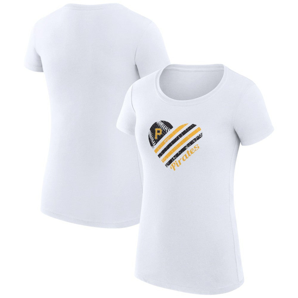 Pittsburgh Pirates G-III 4Her by Carl Banks Women's Super-Slim Fit Lightweight Heart Graphic T-Shirt Discount