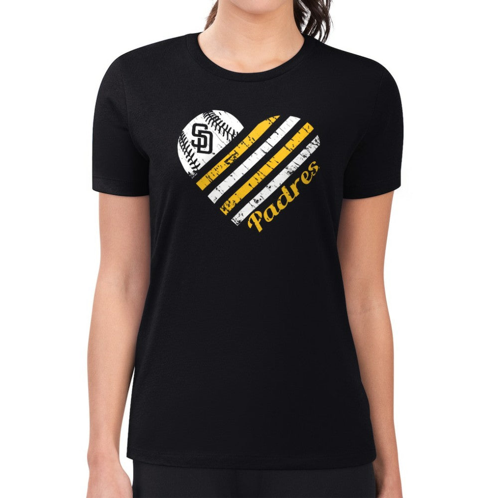 San Diego Padres G-III 4Her by Carl Banks Women's Super-Slim Fit Lightweight Heart Graphic T-Shirt Near Me