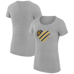 San Diego Padres G-III 4Her by Carl Banks Women's Super-Slim Fit Lightweight Heart Graphic T-Shirt Sale