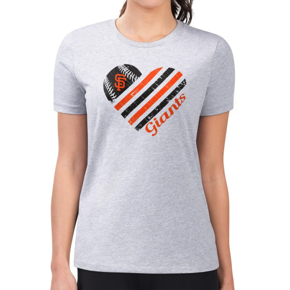 San Francisco Giants G-III 4Her by Carl Banks Women's Super-Slim Fit Lightweight Heart Graphic T-Shirt for sale