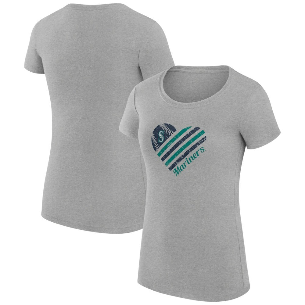 Seattle Mariners G-III 4Her by Carl Banks Women's Super-Slim Fit Lightweight Heart Graphic T-Shirt Sale
