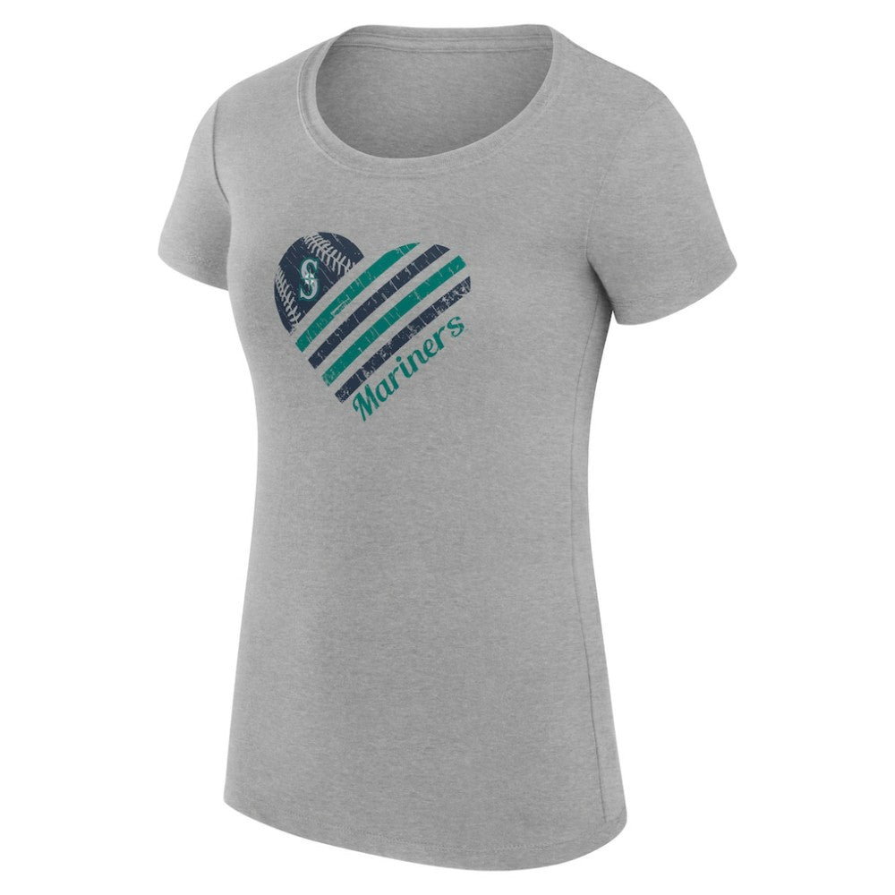 Seattle Mariners G-III 4Her by Carl Banks Women's Super-Slim Fit Lightweight Heart Graphic T-Shirt Sale