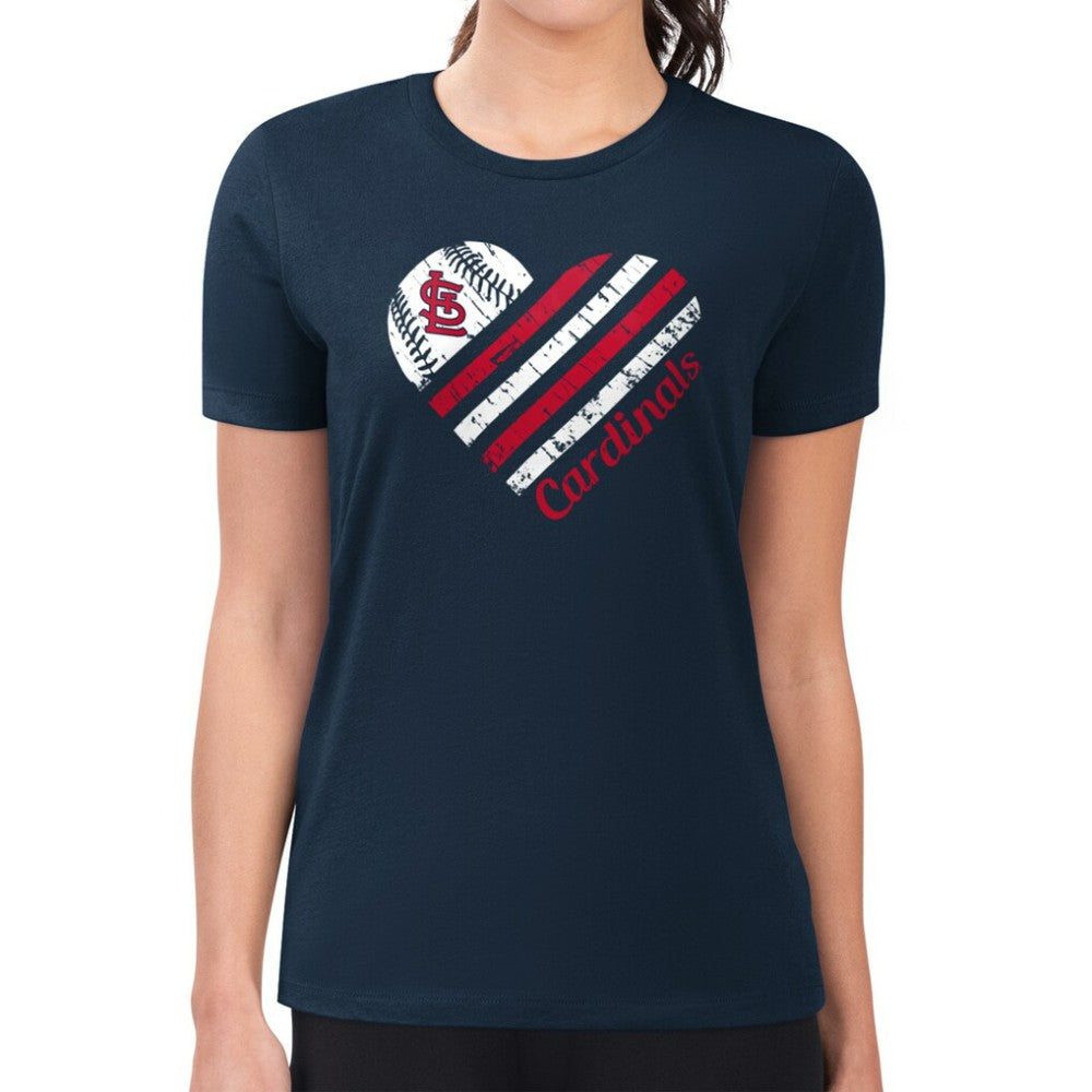 St. Louis Cardinals G-III 4Her by Carl Banks Women's Super-Slim Fit Lightweight Heart Graphic T-Shirt Near Me