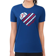 Texas Rangers G-III 4Her by Carl Banks Women's Super-Slim Fit Lightweight Heart Graphic T-Shirt for sale