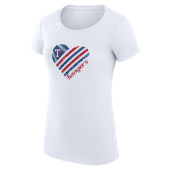 Texas Rangers G-III 4Her by Carl Banks Women's Super-Slim Fit Lightweight Heart Graphic T-Shirt Outlet