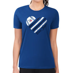 Toronto Blue Jays G-III 4Her by Carl Banks Women's Super-Slim Fit Lightweight Heart Graphic T-Shirt Outlet