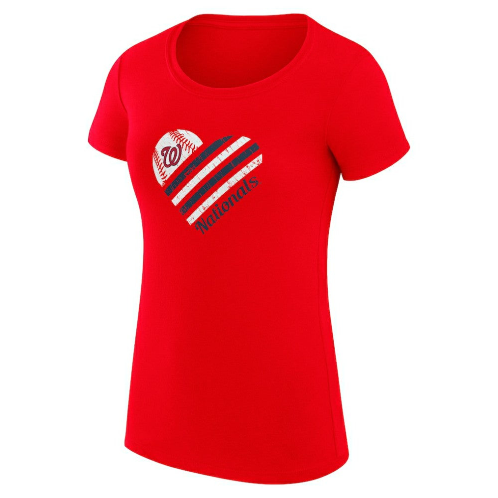 Washington Nationals G-III 4Her by Carl Banks Women's Super-Slim Fit Lightweight Heart Graphic T-Shirt Near Me