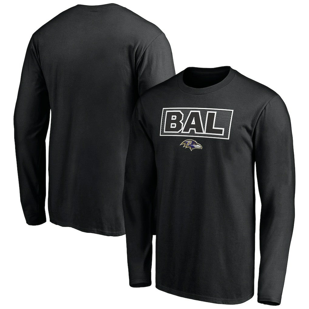 Baltimore Ravens Squad Throwbacks Long Sleeve T-Shirt - Black - NFL