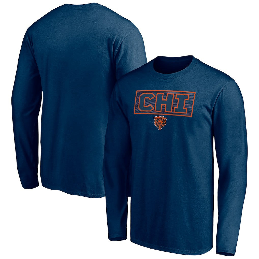 Chicago Bears Squad Throwbacks Long Sleeve T-Shirt - Navy - NFL