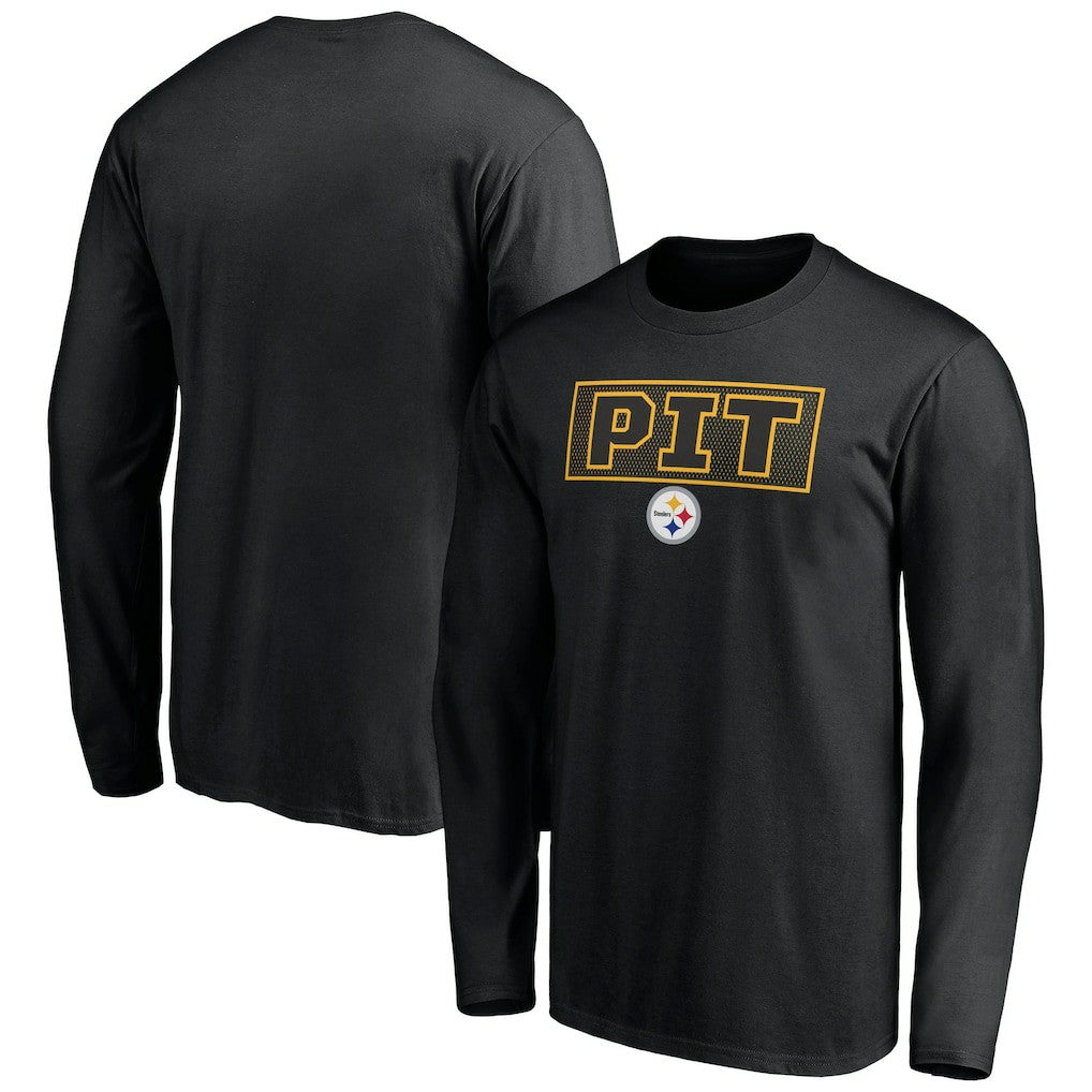 Pittsburgh Steelers Squad Throwbacks Long Sleeve T-Shirt - Black - NFL