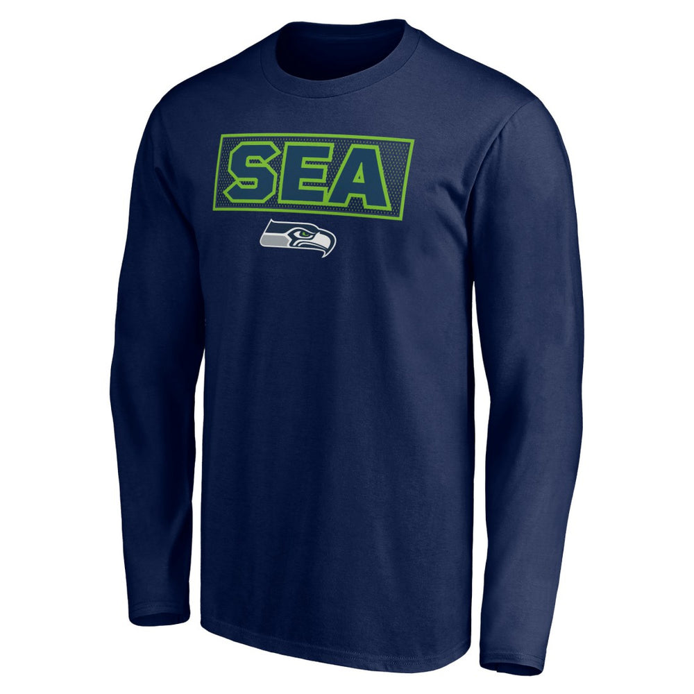 Seattle Seahawks Squad Throwbacks Long Sleeve T-Shirt - College Navy - NFL