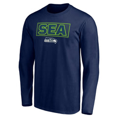 Seattle Seahawks Squad Throwbacks Long Sleeve T-Shirt - College Navy - NFL