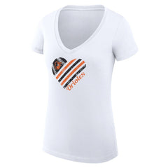 Baltimore Orioles G-III 4Her by Carl Banks Women's Super-Slim Fit Lightweight Heart V-Neck T-Shirt Online