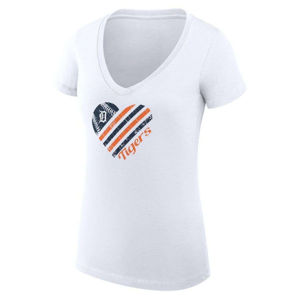Detroit Tigers G-III 4Her by Carl Banks Women's Super-Slim Fit Lightweight Heart V-Neck T-Shirt Online