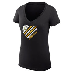 Athletics G-III 4Her by Carl Banks Women's Super-Slim Fit Lightweight Heart V-Neck T-Shirt Discount