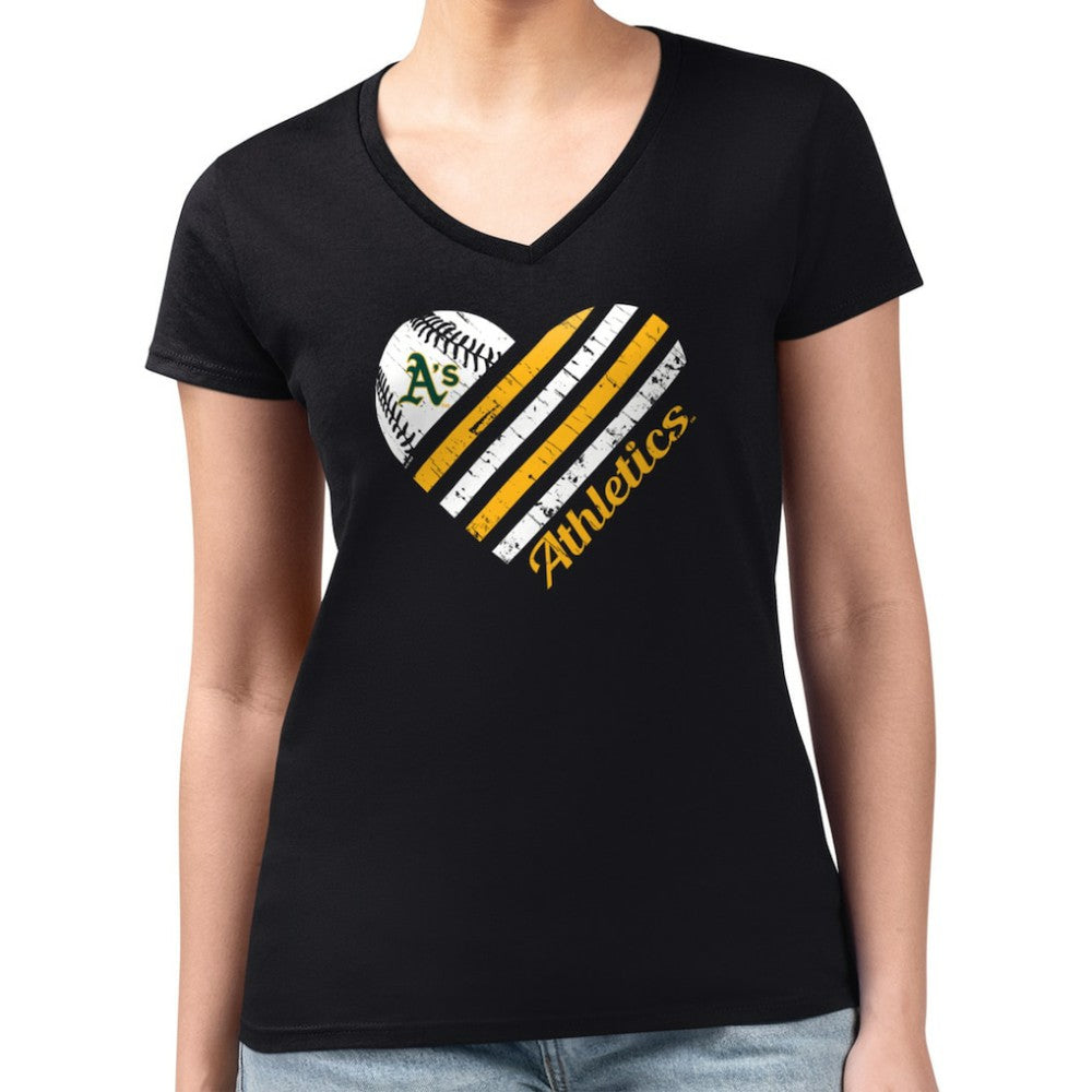 Athletics G-III 4Her by Carl Banks Women's Super-Slim Fit Lightweight Heart V-Neck T-Shirt Discount