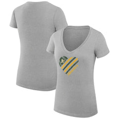 Athletics G-III 4Her by Carl Banks Women's Super-Slim Fit Lightweight Heart V-Neck T-Shirt for sale