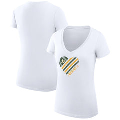 Athletics G-III 4Her by Carl Banks Women's Super-Slim Fit Lightweight Heart V-Neck T-Shirt for sale