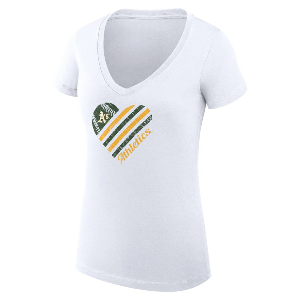 Athletics G-III 4Her by Carl Banks Women's Super-Slim Fit Lightweight Heart V-Neck T-Shirt for sale