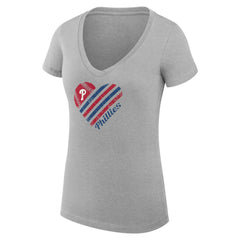 Philadelphia Phillies G-III 4Her by Carl Banks Women's Super-Slim Fit Lightweight Heart V-Neck T-Shirt Near Me