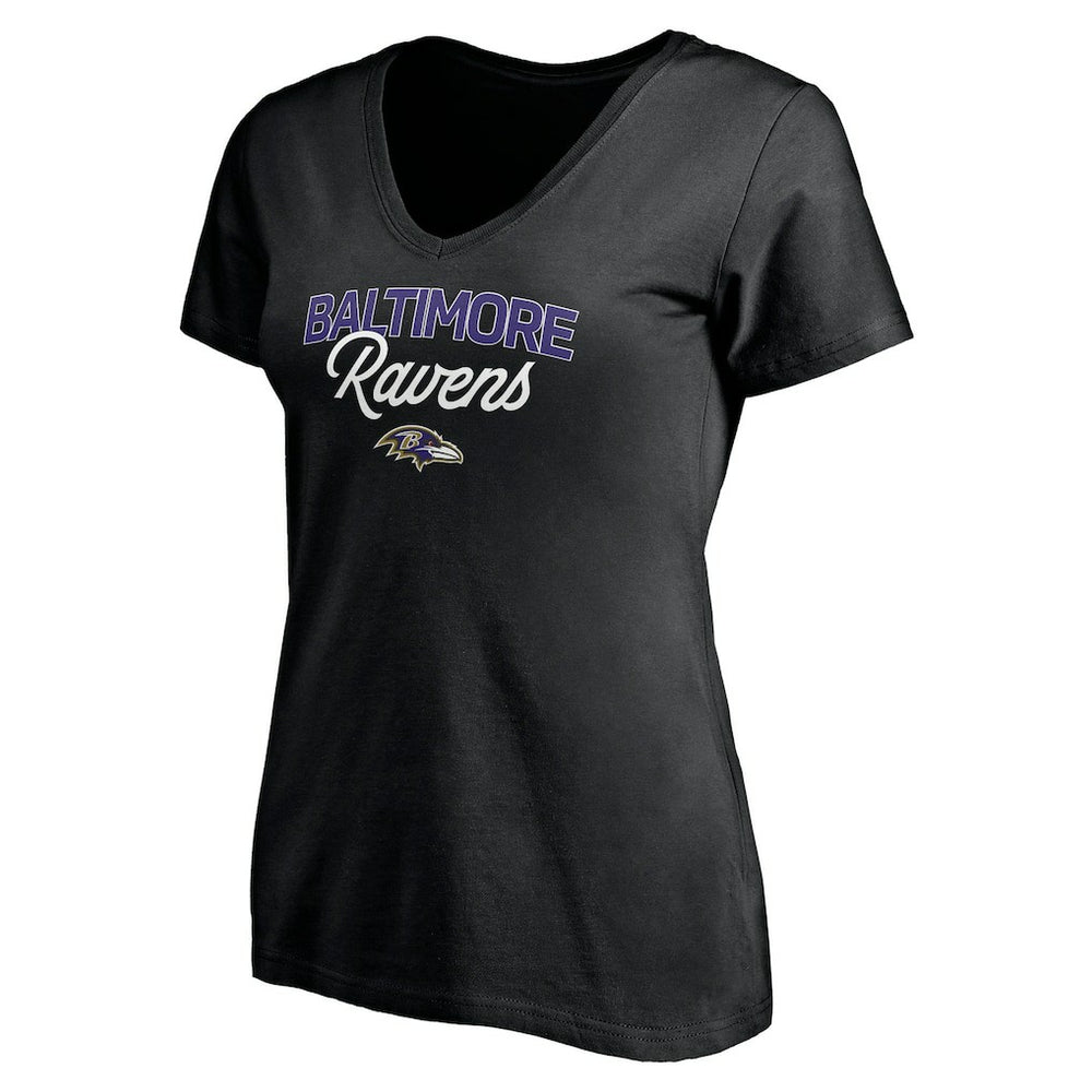 Baltimore Ravens Women's Depth Chart V-Neck T-Shirt - Black - NFL