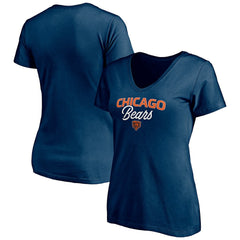 Chicago Bears Women's Depth Chart V-Neck T-Shirt - Navy - NFL