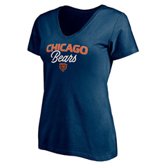 Chicago Bears Women's Depth Chart V-Neck T-Shirt - Navy - NFL
