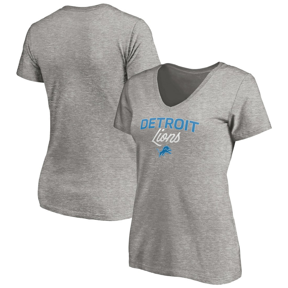 Detroit Lions Women's Depth Chart V-Neck T-Shirt - Gray - NFL