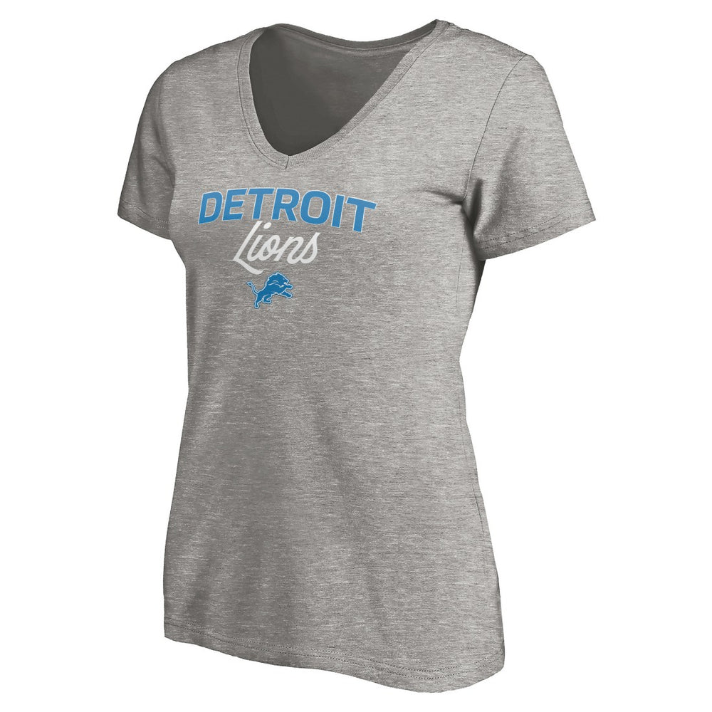 Detroit Lions Women's Depth Chart V-Neck T-Shirt - Gray - NFL