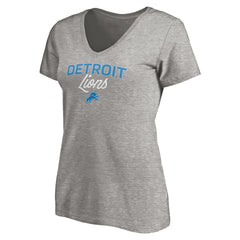 Detroit Lions Women's Depth Chart V-Neck T-Shirt - Gray - NFL