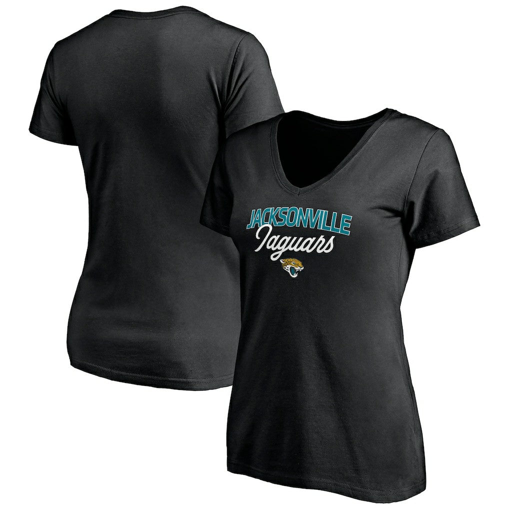 Jacksonville Jaguars Women's Depth Chart V-Neck T-Shirt - Black - NFL