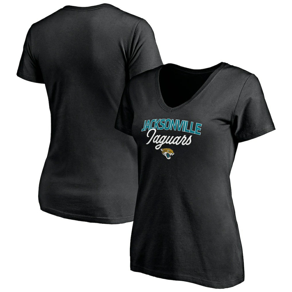 Jacksonville Jaguars Women's Depth Chart V-Neck T-Shirt - Black - NFL