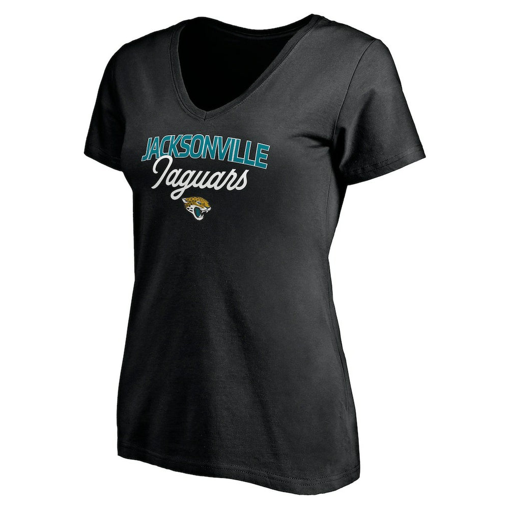 Jacksonville Jaguars Women's Depth Chart V-Neck T-Shirt - Black - NFL