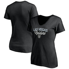 Las Vegas Raiders Women's Depth Chart V-Neck T-Shirt - Black - NFL