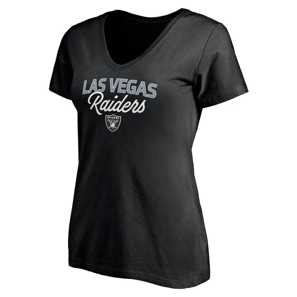 Las Vegas Raiders Women's Depth Chart V-Neck T-Shirt - Black - NFL