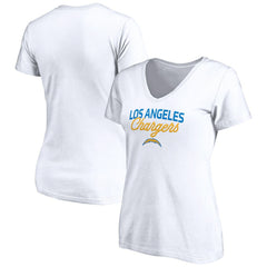 Los Angeles Chargers Women's Depth Chart V-Neck T-Shirt - White - NFL