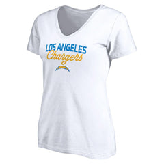 Los Angeles Chargers Women's Depth Chart V-Neck T-Shirt - White - NFL