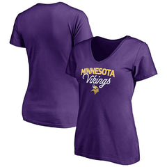 Minnesota Vikings Women's Depth Chart V-Neck T-Shirt - Purple - NFL