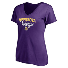 Minnesota Vikings Women's Depth Chart V-Neck T-Shirt - Purple - NFL