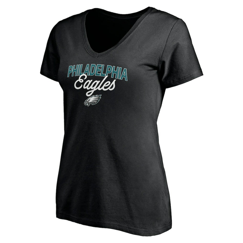 Philadelphia Eagles Women's Depth Chart V-Neck T-Shirt - Black - NFL